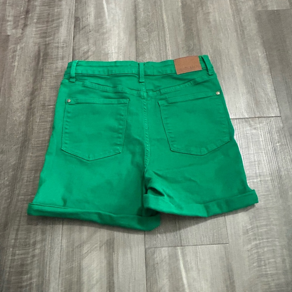 Judy Blue High-Waist Emerald Green Rolled Hem Shorts - Picture 9 of 10